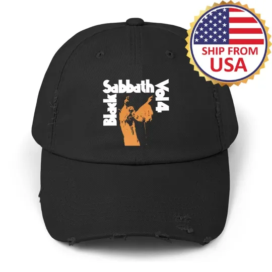 Black Sabbath Band Vol 4 Black Distressed Hat Baseball Cap
