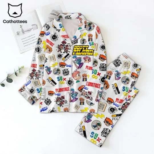 Scott Pilgrim Plumtree White Design Pajamas Set