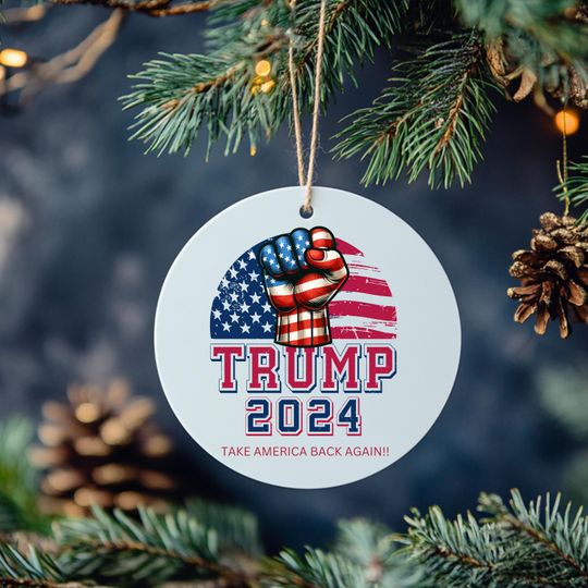 President Trump 2024 Christmas Ornament- Ceramic