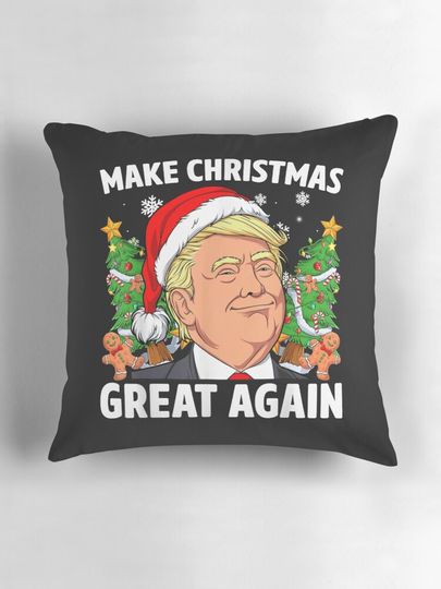 Trump Make Christmas Great Again Ugly Christmas Sweaters Pillow