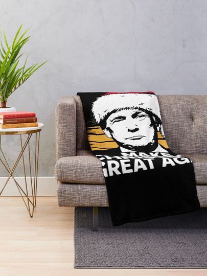 Make Christmas Great Again Donald Trump Throw Blanket