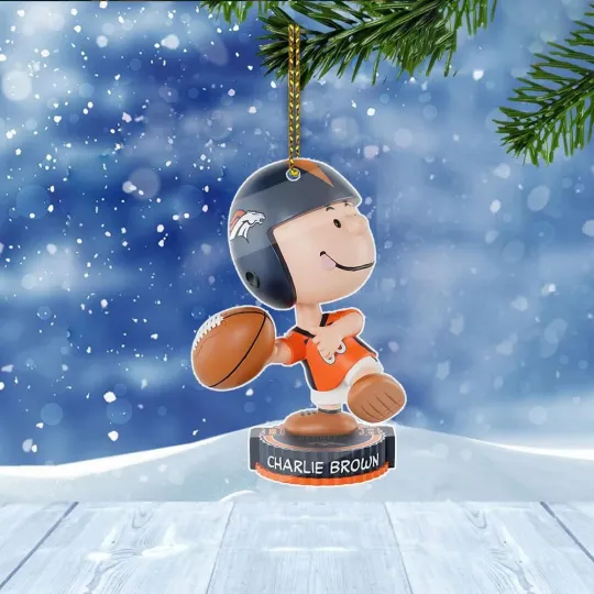 Denver Football Team Broncos Flat Christmas Ornament Fan Xmas Ornament Gift