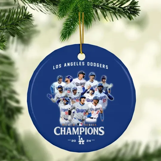 Los Angeles Dodgers 2024 World Series Champions Baseball Ceramic Flat Ornament