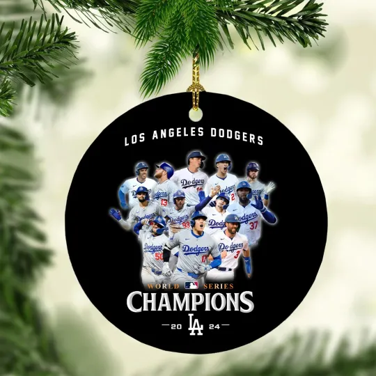 Los Angeles Dodgers 2024 World Series Champions Baseball Ceramic Flat Ornament