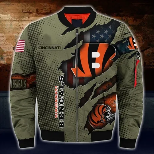 Cincinnati Bengals Men's Flight Bomber Jacket