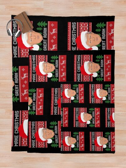 Make Christmas Great Again, Trump, Pro Trump, Xmas Throw Blanket