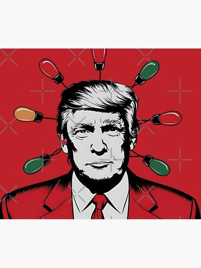 christmas light with trump Throw Blanket