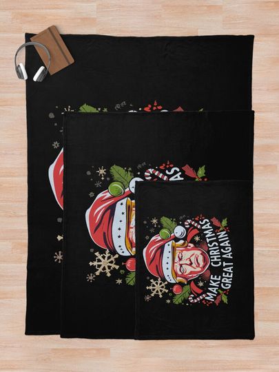 Trump Make Christmas Great Again Ugly Christmas Sweaters  Throw Blanket
