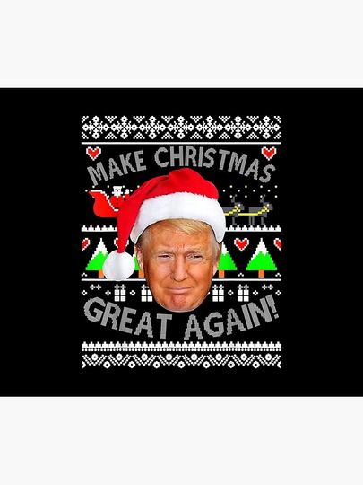 Trump Make Christmas Great Again Ugly Christmas  Throw Blanket