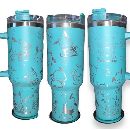 Pochacco Engraved 40 oz Tumbler with Handle