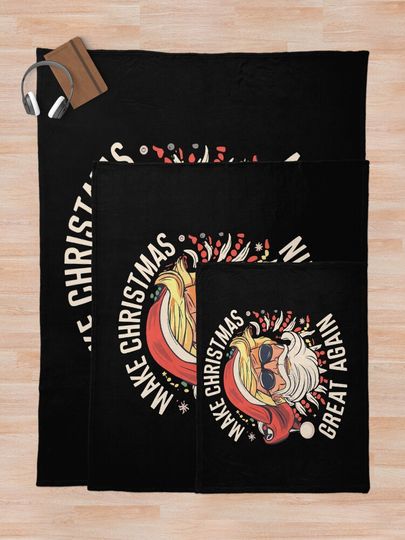 Trump Make Christmas Great Again Ugly Christmas Sweaters  Throw Blanket