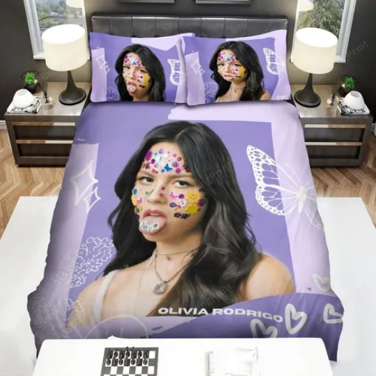 Olivia Rodrigo With Face Stickers Bedding Sets
