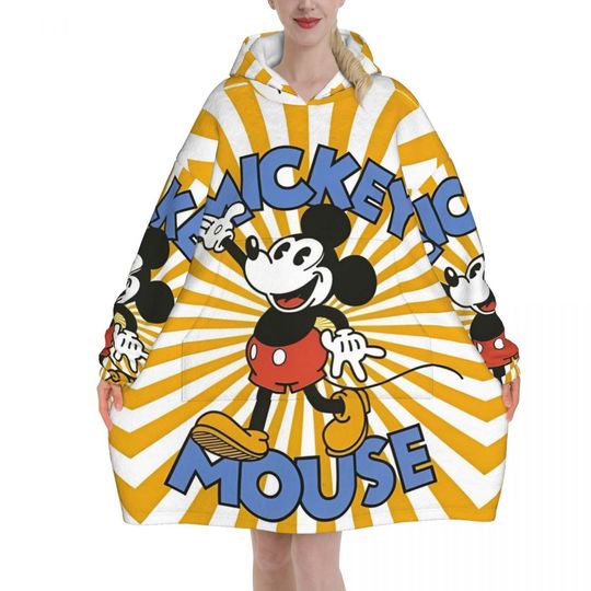 Mickey Mouse Cartoon Blanket Hoodie Oversized