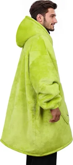 Funny Grin Christmas Wearable Blanket Hoodie for Women Men Oversized, Soft Cozy