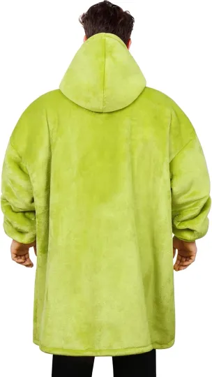 Funny Grin Christmas Wearable Blanket Hoodie for Women Men Oversized, Soft Cozy