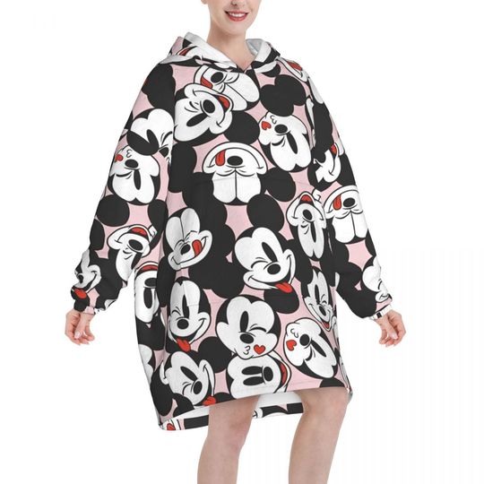 Mickey Mouse Cartoon Blanket Hoodie Oversized