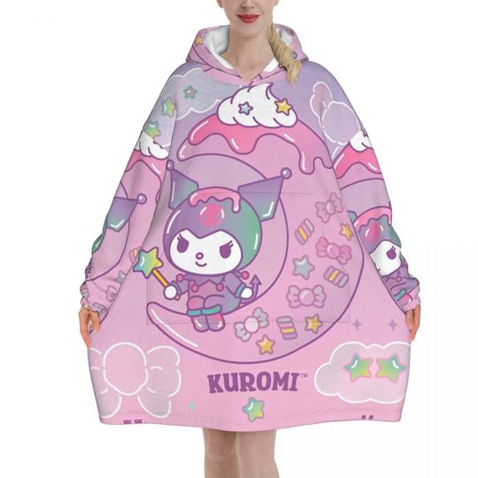 Funny Kuromi Blanket Hoodie