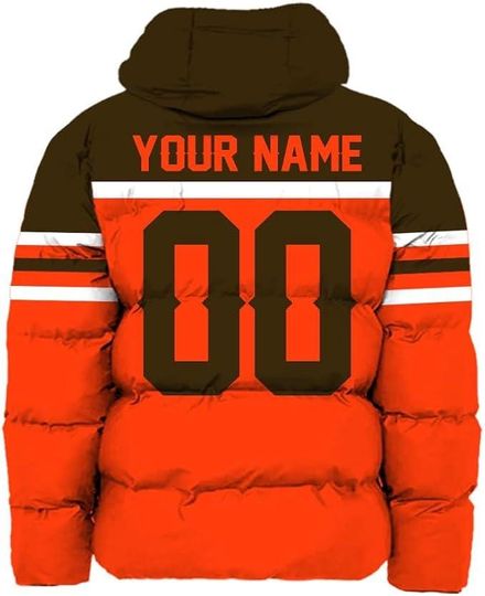Cleveland City Men's American Football Personalized Puffer Jacket