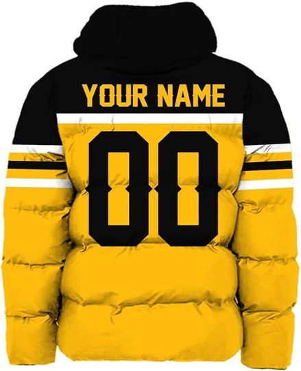 Pittsburgh City Men's American Football Personalized Puffer Jacket