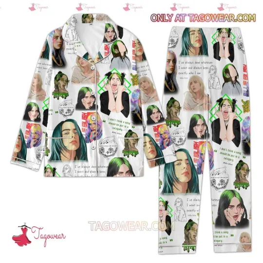 Billie Eilish Singer Pattern Women’s Pajamas Set
