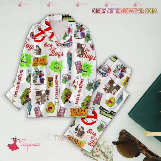 Ghostbusters One Of The Boys Button Pajamas Set