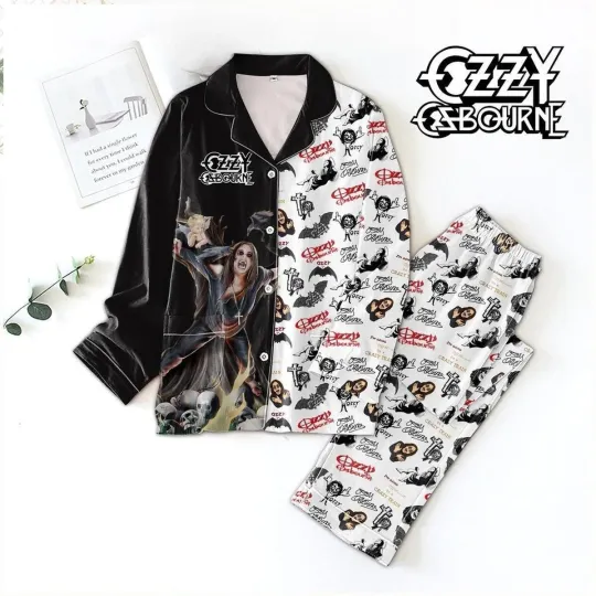 Ozzy Osbourne Crazy Man Bart At The Moon Christmas Polyester Pajamas Set