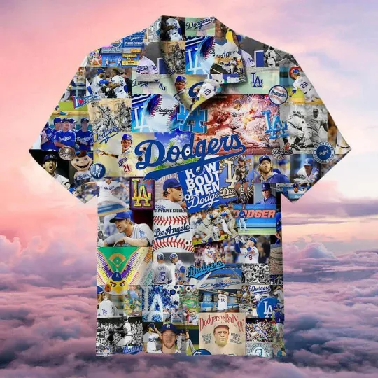 L.A Dodgers Hawaiian Shirt aloha summer Dad Gift