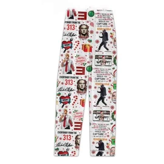 Eminem Merry Christmas B-Rabbit Slim Shady Polyester Pajamas Set