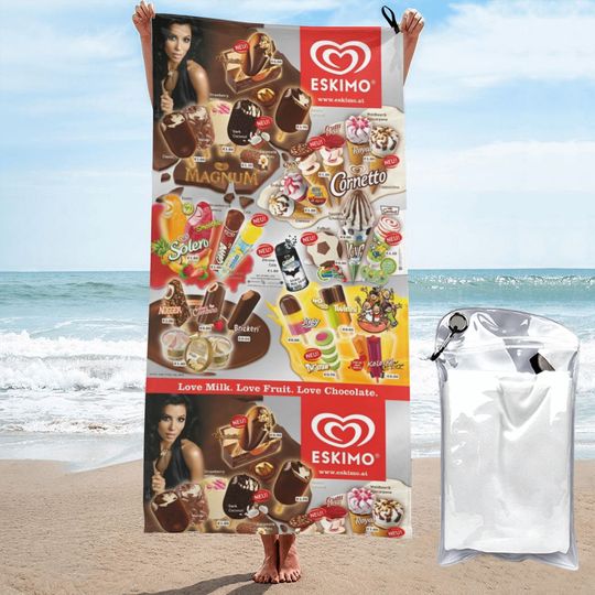 Classic Ice Cream Print Beach Towel Summer New Arrival Microfiber Pool Bath Towel