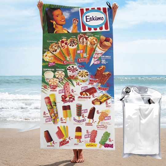 Classic Ice Cream Print Beach Towel Summer New Arrival Microfiber Pool Bath Towel