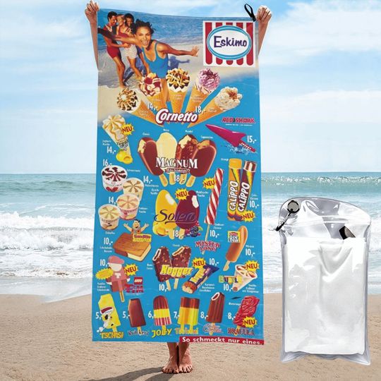 Classic Ice Cream Print Beach Towel Summer New Arrival Microfiber Pool Bath Towel
