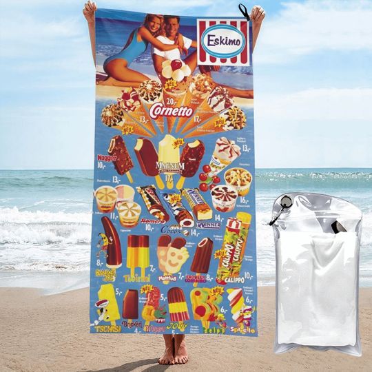 Classic Ice Cream Print Beach Towel Summer New Arrival Microfiber Pool Bath Towel
