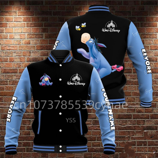Personalized Winnie The Pooh Eeyore Disney Baseball Jacket