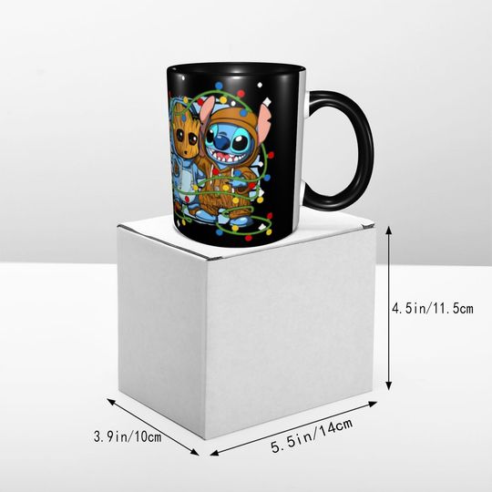 New Arrival Stitch And Baby Groot Tree Lights Merch Mugs Cute Tea Cup