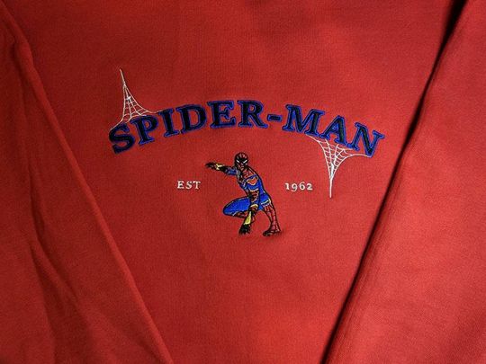 Vintage Style Spidey Embroidered Sweater/Hoodie