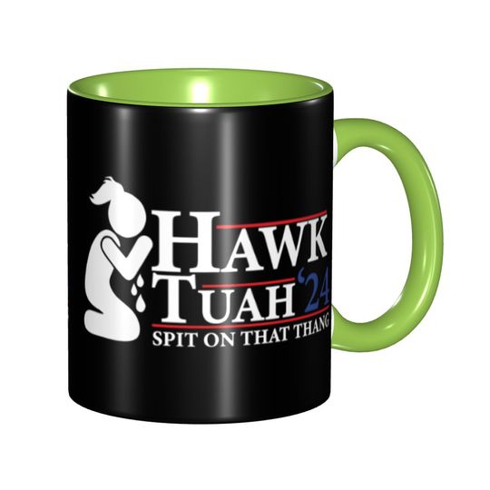 Funny Hawk Tuah Spit On That Thang Coffee Mug Novelty Tea Cups For Home
