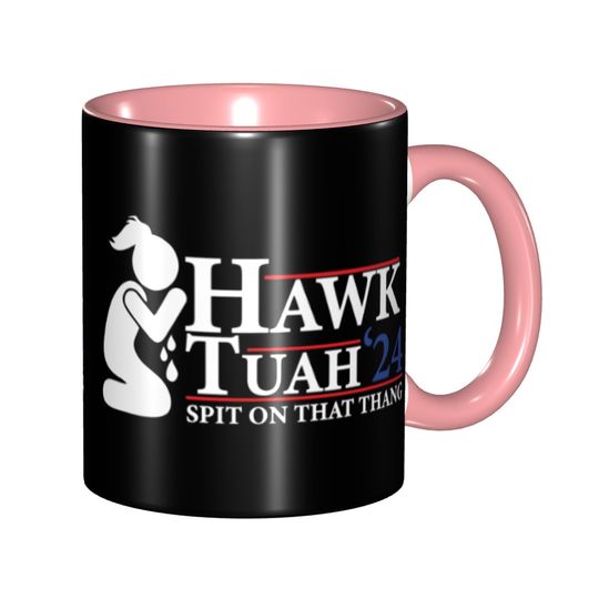 Funny Hawk Tuah Spit On That Thang Coffee Mug Novelty Tea Cups For Home