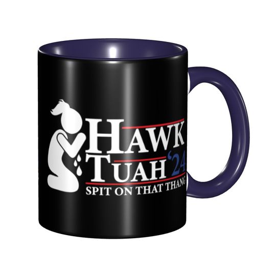 Funny Hawk Tuah Spit On That Thang Coffee Mug Novelty Tea Cups For Home