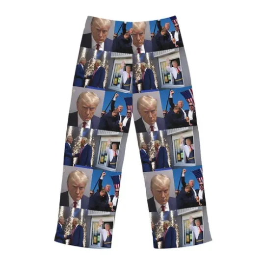 Trump 2024 MAGA Gift christmas santa, Unisex Pajama Pants