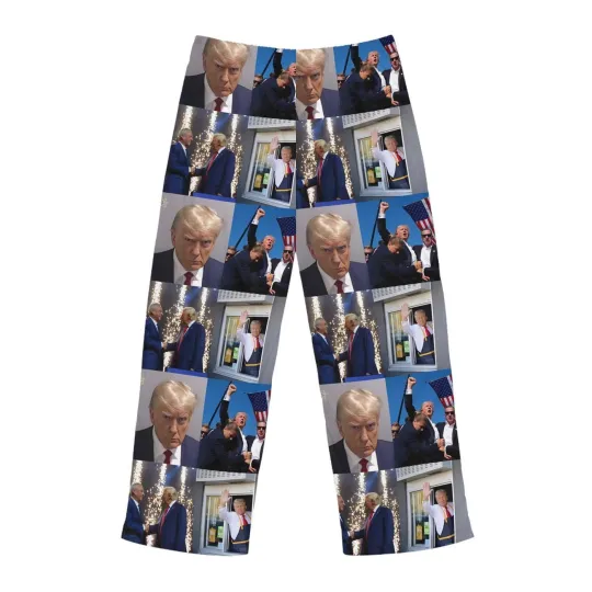 Trump 2024 MAGA Gift christmas santa, Unisex Pajama Pants