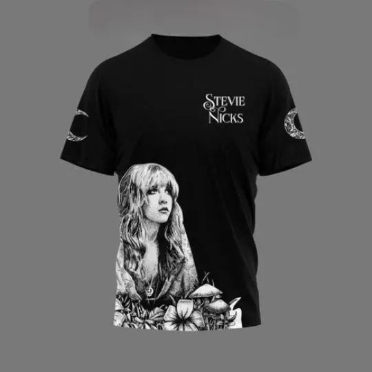 Stevie Nicks Time Cast A Speel On You Black Design T-Shirt