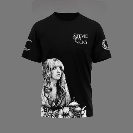Stevie Nicks Time Cast A Speel On You Black Design T-Shirt