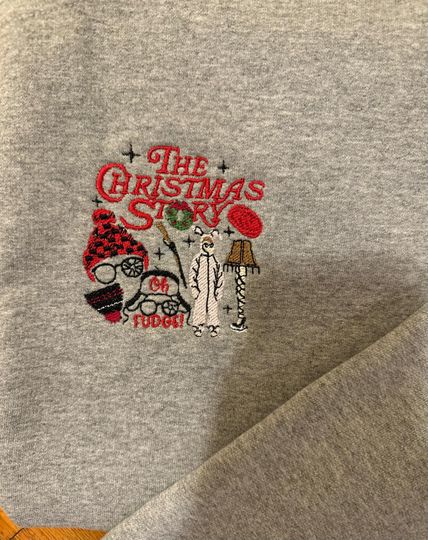 Story Christmas Embroidered Side Pocket Sweatshirt