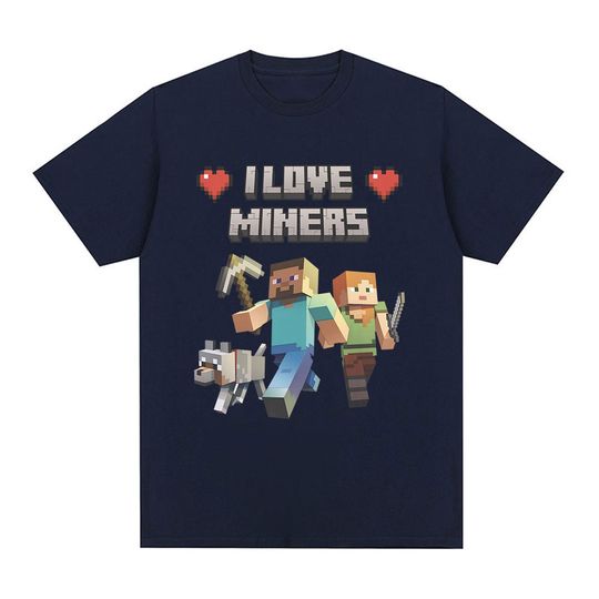 I Love Miners Print T Shirt