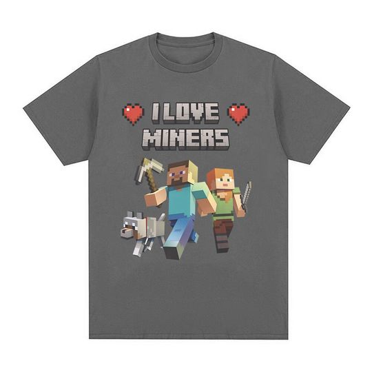 I Love Miners Print T Shirt