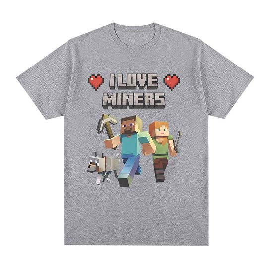 I Love Miners Print T Shirt