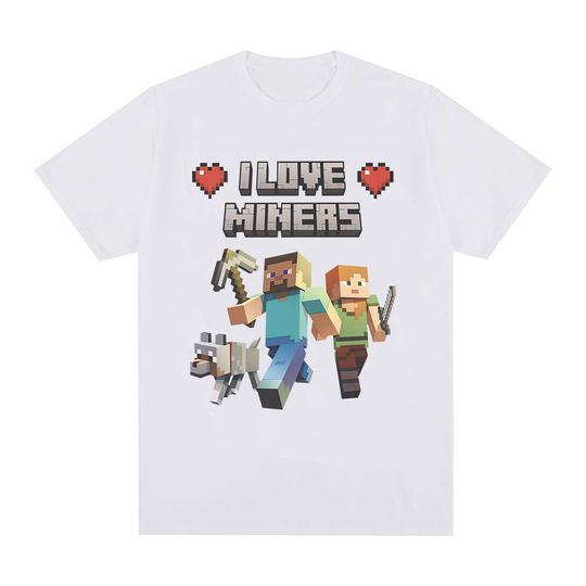 I Love Miners Print T Shirt