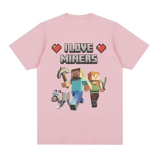 I Love Miners Print T Shirt