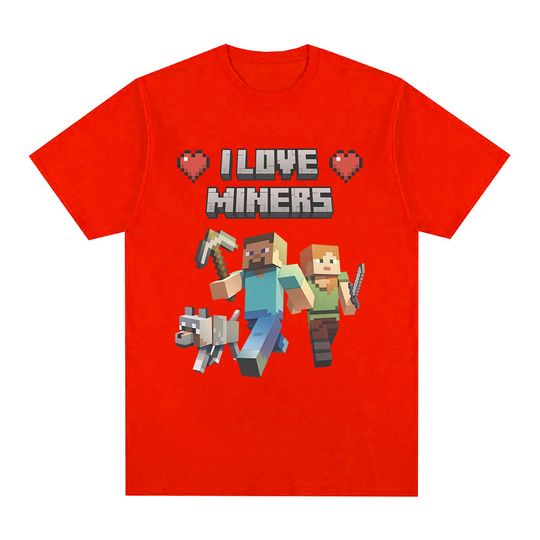 I Love Miners Print T Shirt