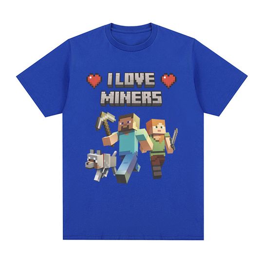 I Love Miners Print T Shirt
